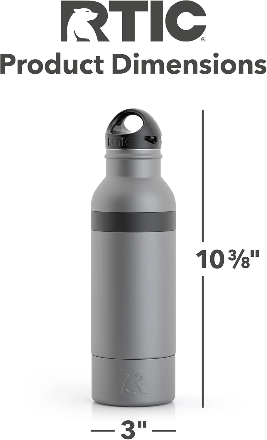 RTIC Bottle Chiller, Insulated Cooler for 12oz Glass Soda or 16oz Aluminum Bottles, Double Wall Vacuum Insulation, Stainless Steel, Sweat Proof, Graphite