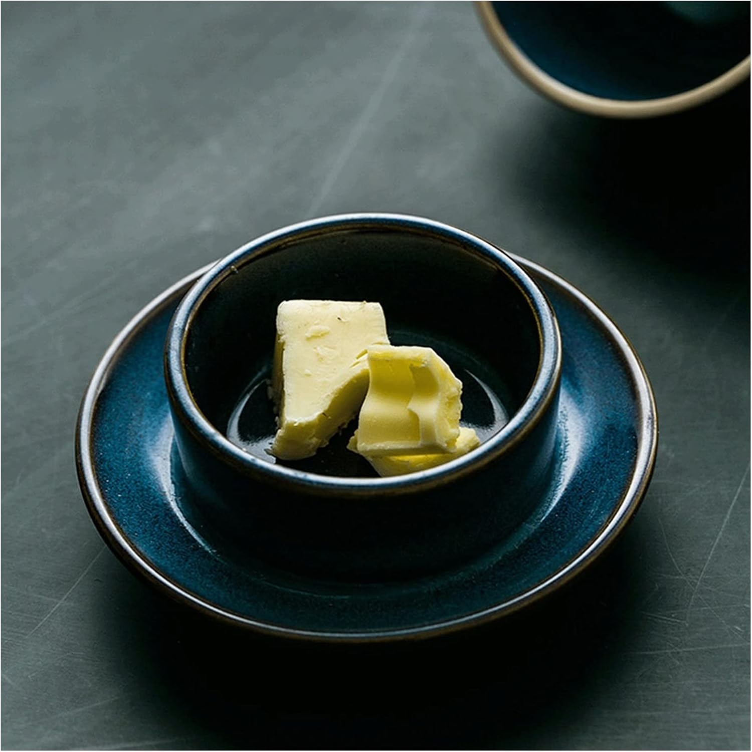 butter dish Multi-purpose Sauce Purple Butter Sealing Box,With Pot Lid Ceramic Butter Plate,Cheese Storage Tray Butter Dish Butter Plate