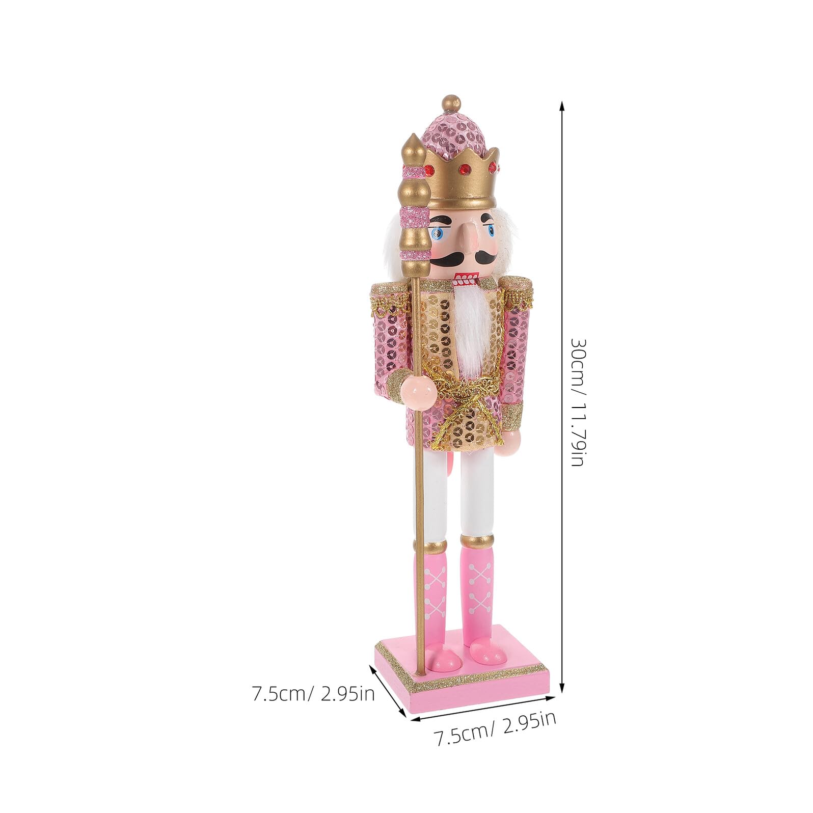 Toyvian Decorazione Natalizia Legno Rosa Soldatino Nutcracker Funzionante, Ornamento da Tavola per Festa di Natale su Davanzale o Stufa