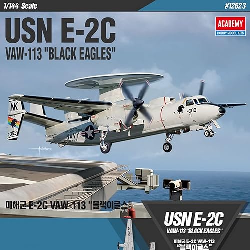 Academy 1144 US Navy E-2C Hawkeye VAW-113 Black Eagles Modelo de plástico 12623