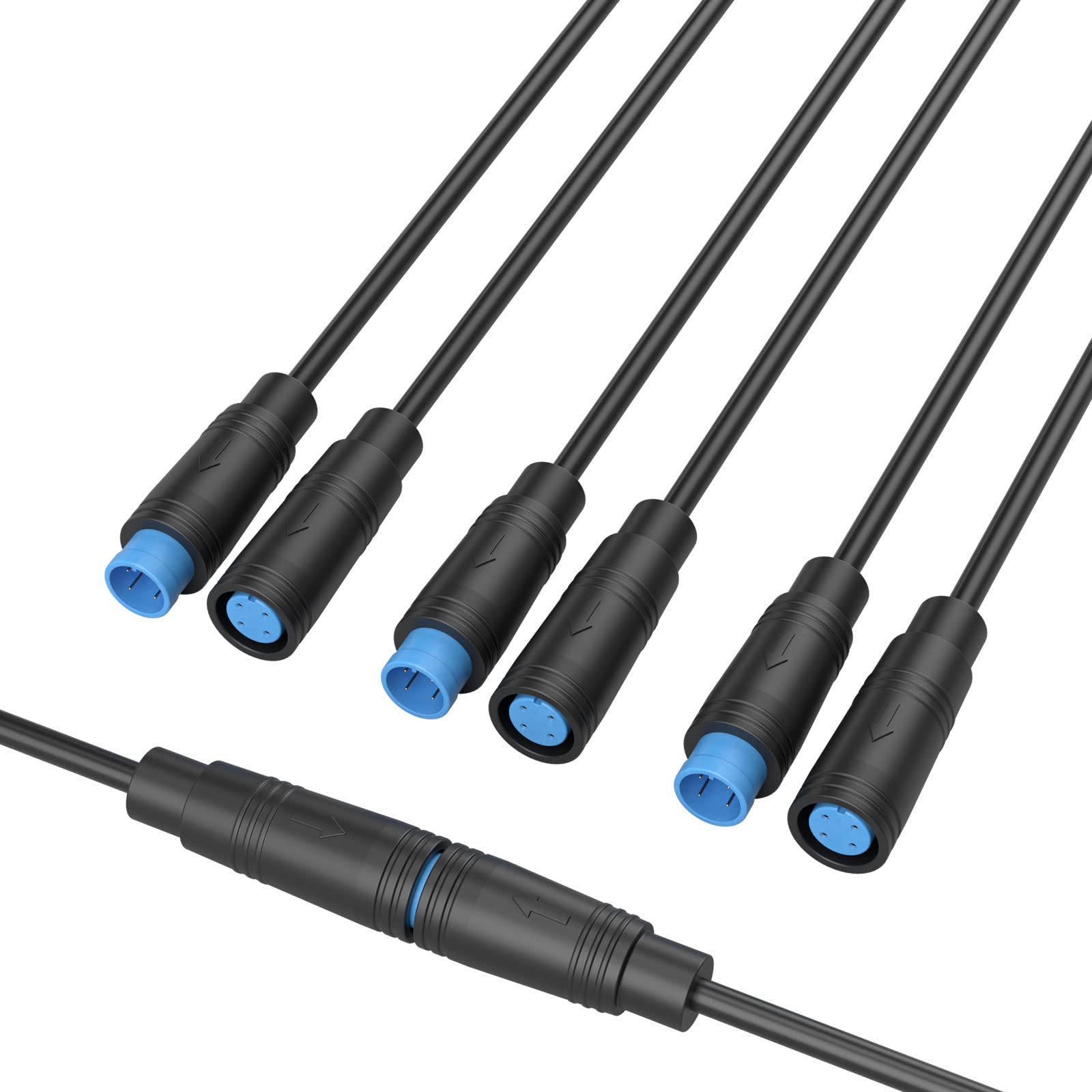 Hysmigor M8 4 Pin Mini Electrical Connector 26AWG IP65 Male Female Connector 7.87in/20cm Extension Cable For Ebike Kit,Display/Ebrake/Throttle/Shift Sensor/Hub Motor/Mid-Motor Signal Extension Cable