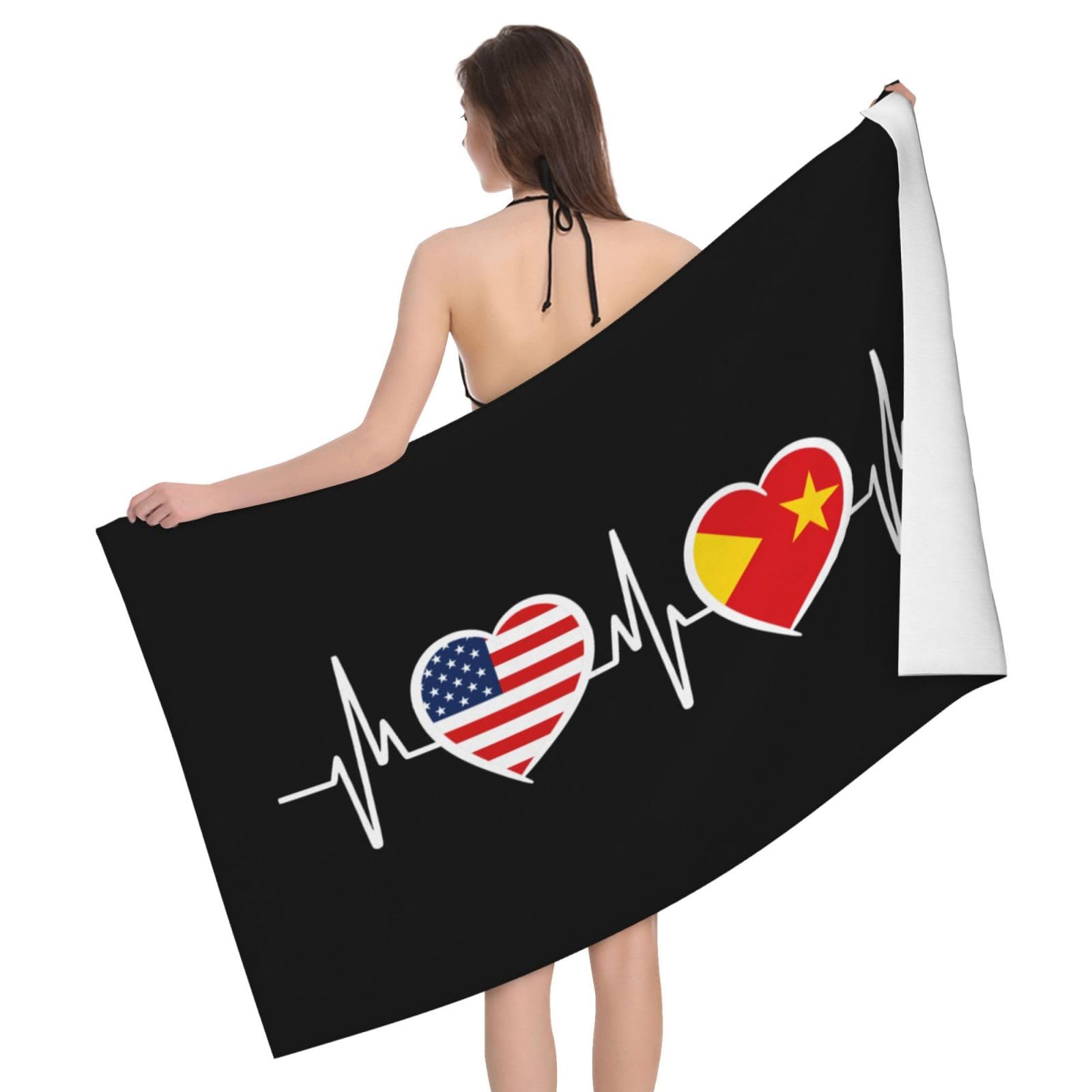 HLBSDM Microfiber America Tigray Flag Beach Towel Quick Dry Soft Sand Free Beach Towels for Pool Swim Beach Lightweight Thin Towels