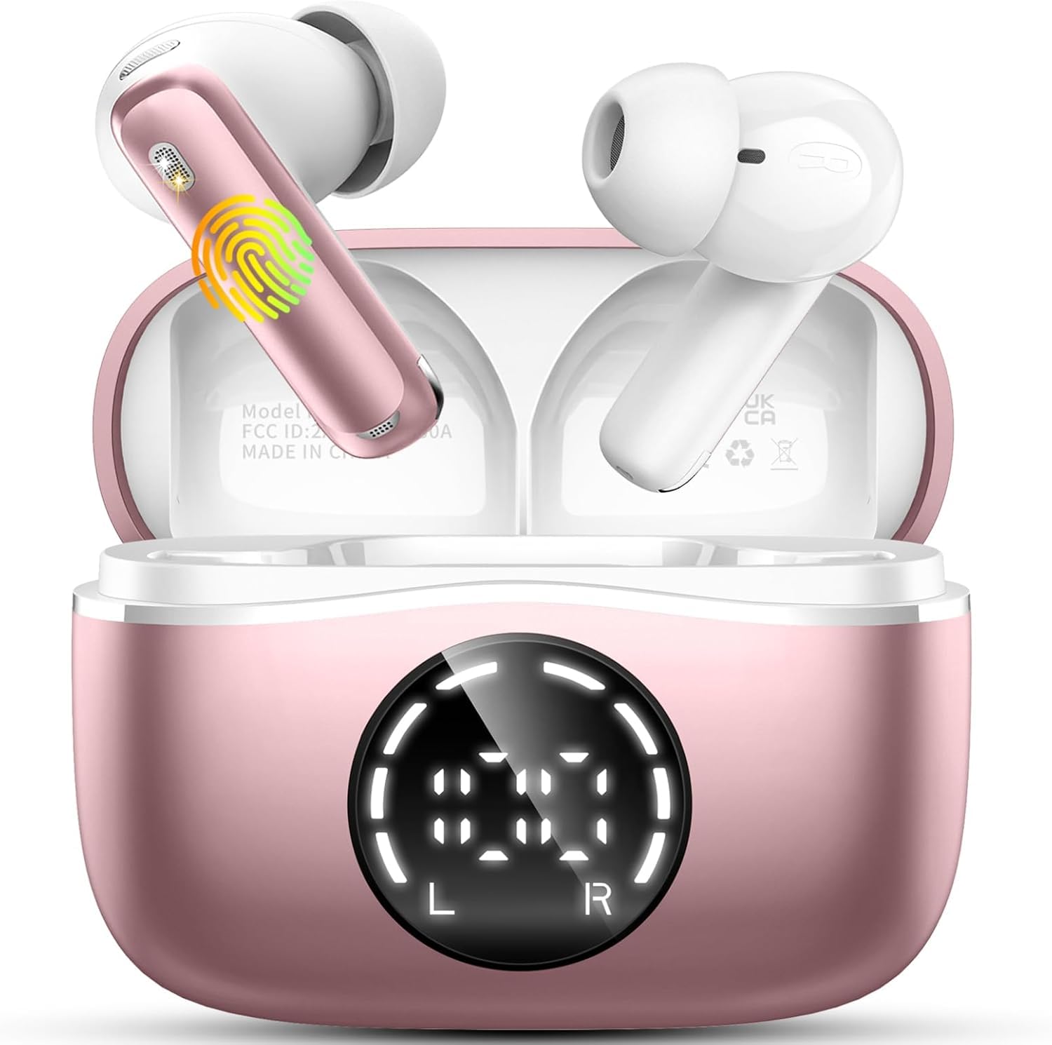 Auriculares Inalambricos Bluetooth, 2026 Cascos Inalambricos Bluetooth 5.4 HiFi Estéreo, 48 Horas Auriculares inalámbricos con ENC Cancelacion Ruido, Pantalla LED/IP7 Impermeable/Carga Rápida Tipo-C — view 9