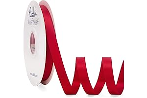 Ribbli Red Satin Ribbon Double Faced Red Ribbon
