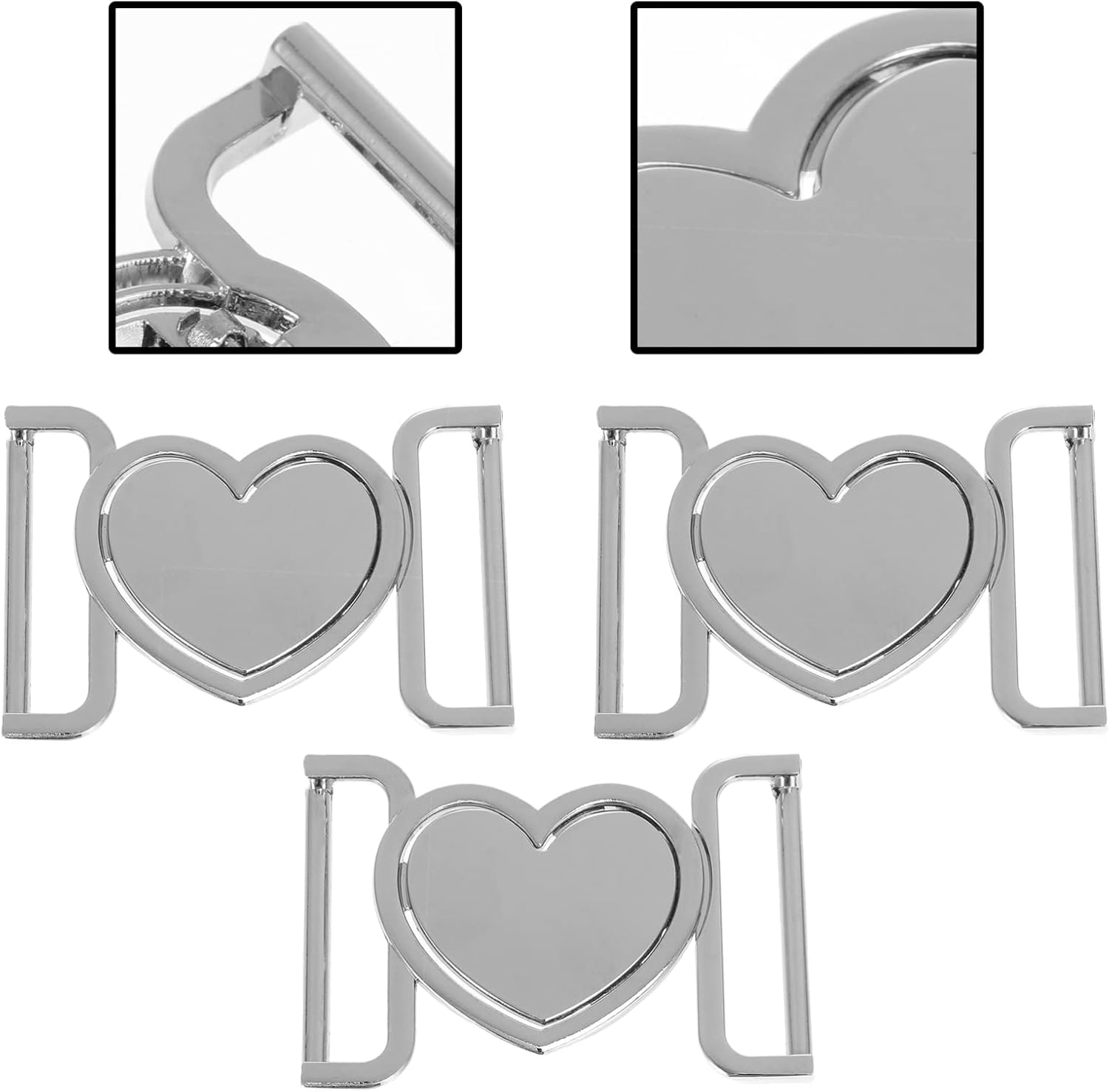 Ciieeo 3 Pack Metal Buckle Set Heart-Shaped Decorative Buckles for Women S Waist Belts Fashion Buckle Kit for Coats Jackets and Windbreakers - Image 9