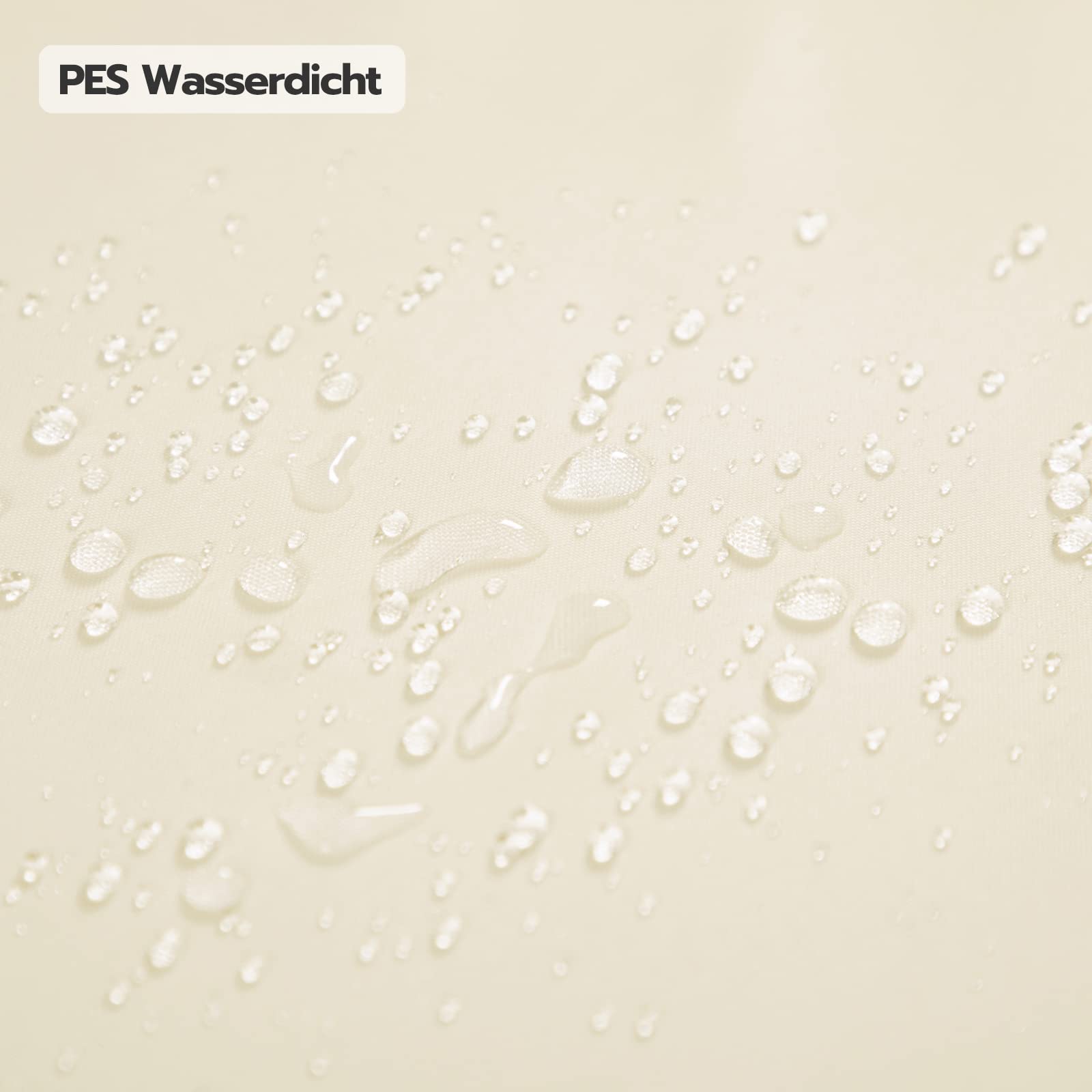 Tenda Parasole LARMNEE PES 3 x 4 m Vela Ombreggiante 93% UV Resistente all'Acqua 1000 mm Beige