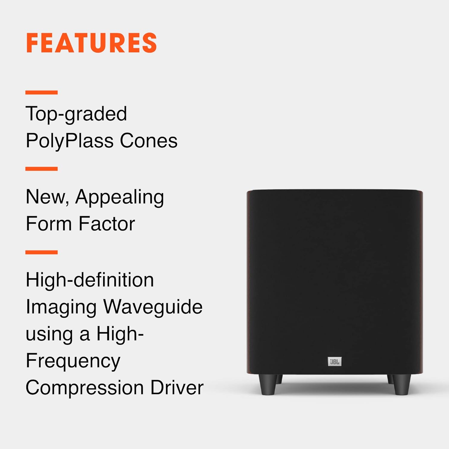 JBL Studio 660P, Dark Wood - Powered Subwoofer - 12” PolyPlas Cone Woofer with Dual Down-Firing Tuned Ports & 500w Rms Amplifier
