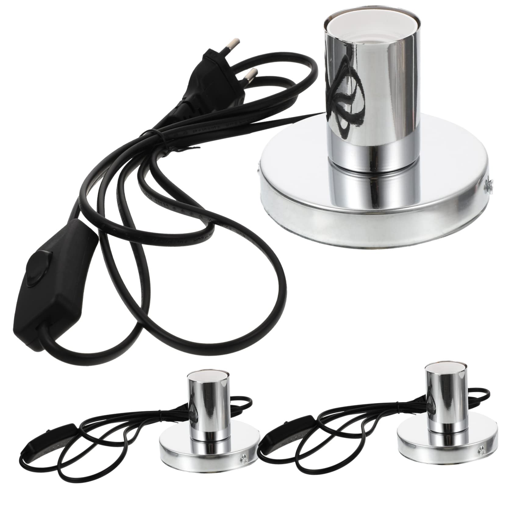 3 Stück-pack E27-lampenfassung Lampenfuß für Tischlampen Schwarz