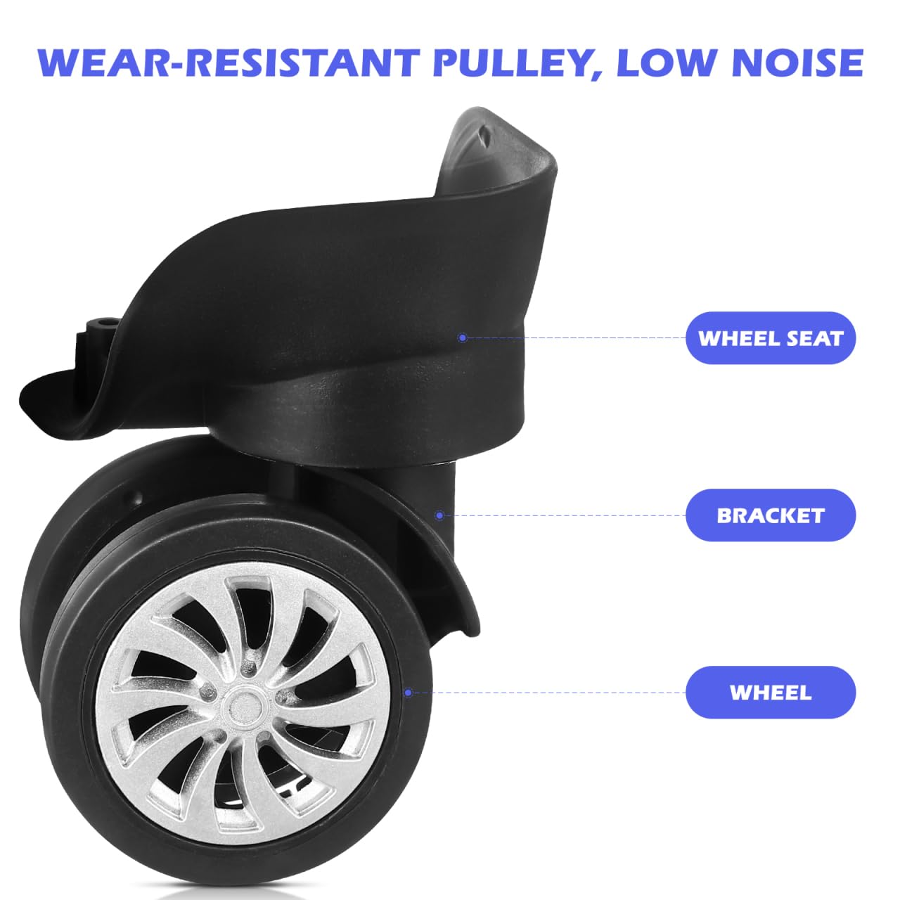 Toddmomy 4Pcs Universal Luggage Swivel Wheels Replacement 4.01 in — Amazon image 6