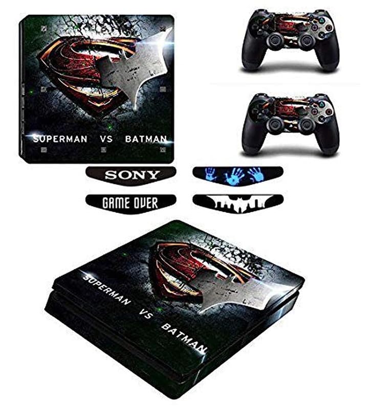 Khushi Dcor Superman vs vatman 3m Skin Sticker Cover for Ps4 Slim Con s ole and Controllers|64 Toy Review India (Iknoor World )