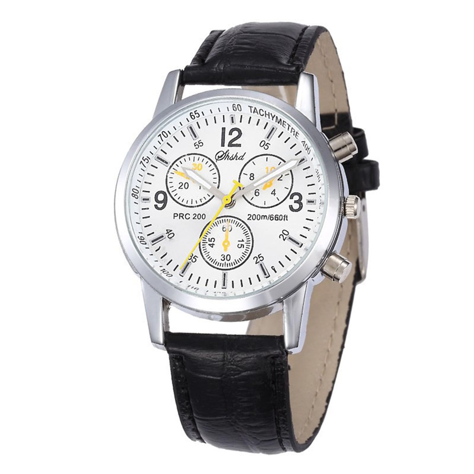 Dacdyi Men and Women Wholesale Watches Stylish Casual Leather Quartz Watch Round Dial Wristwatches for Men (White)