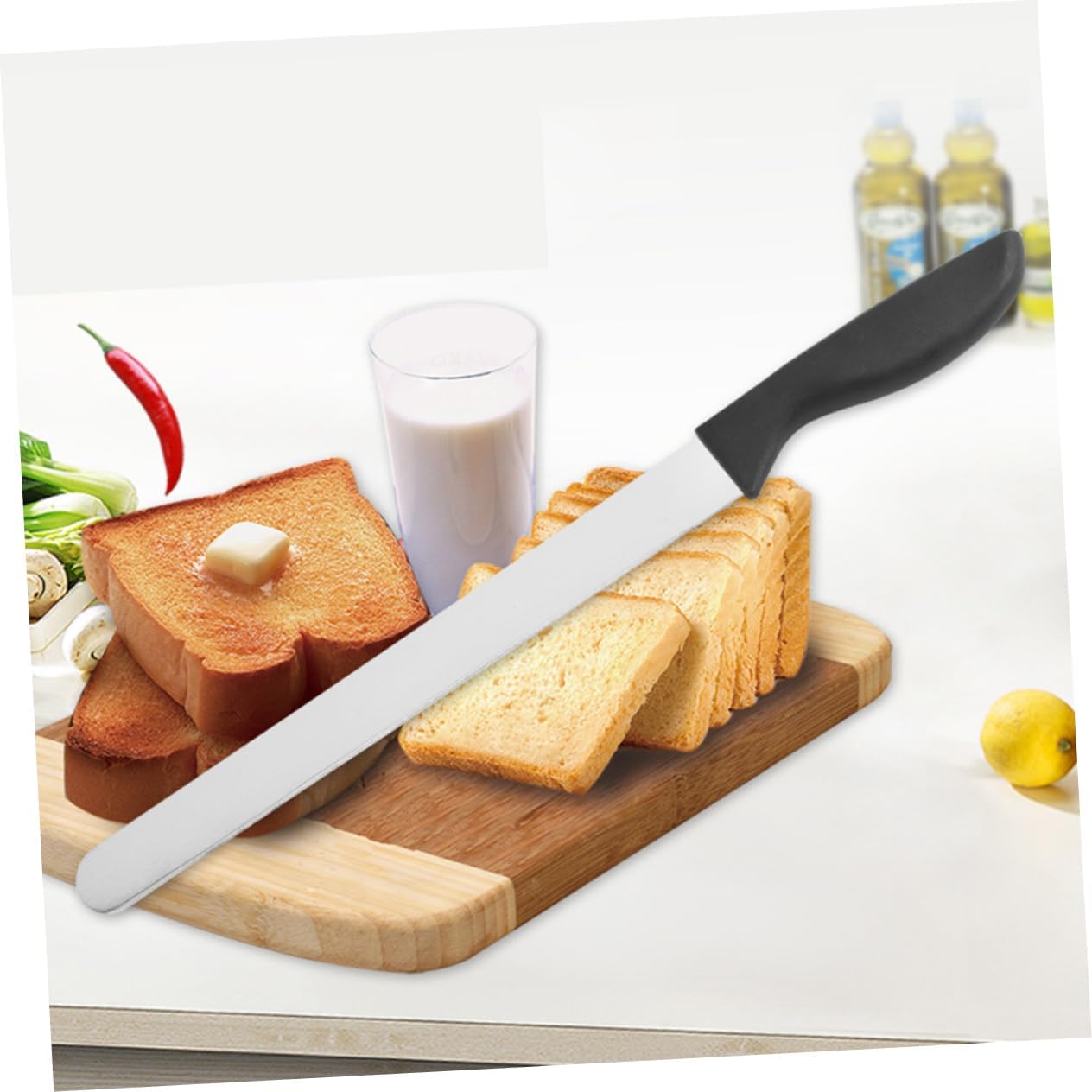 MAGICLULU 2Pcs Stainless Steel Cream Spatula Baking Gadget for Cake Decorating Ergonomic Icing Smoother Tool Kitchen Utensils for Home Bakery Silver