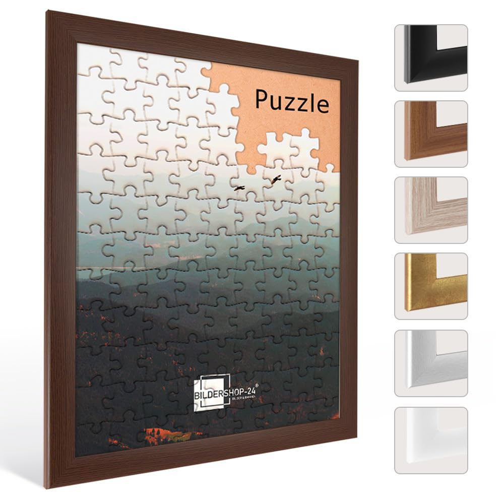 Bildershop-24 Cadre à puzzle/photo Valencia 50X75cm Wenge (décor) pour 500-1000 Pièces