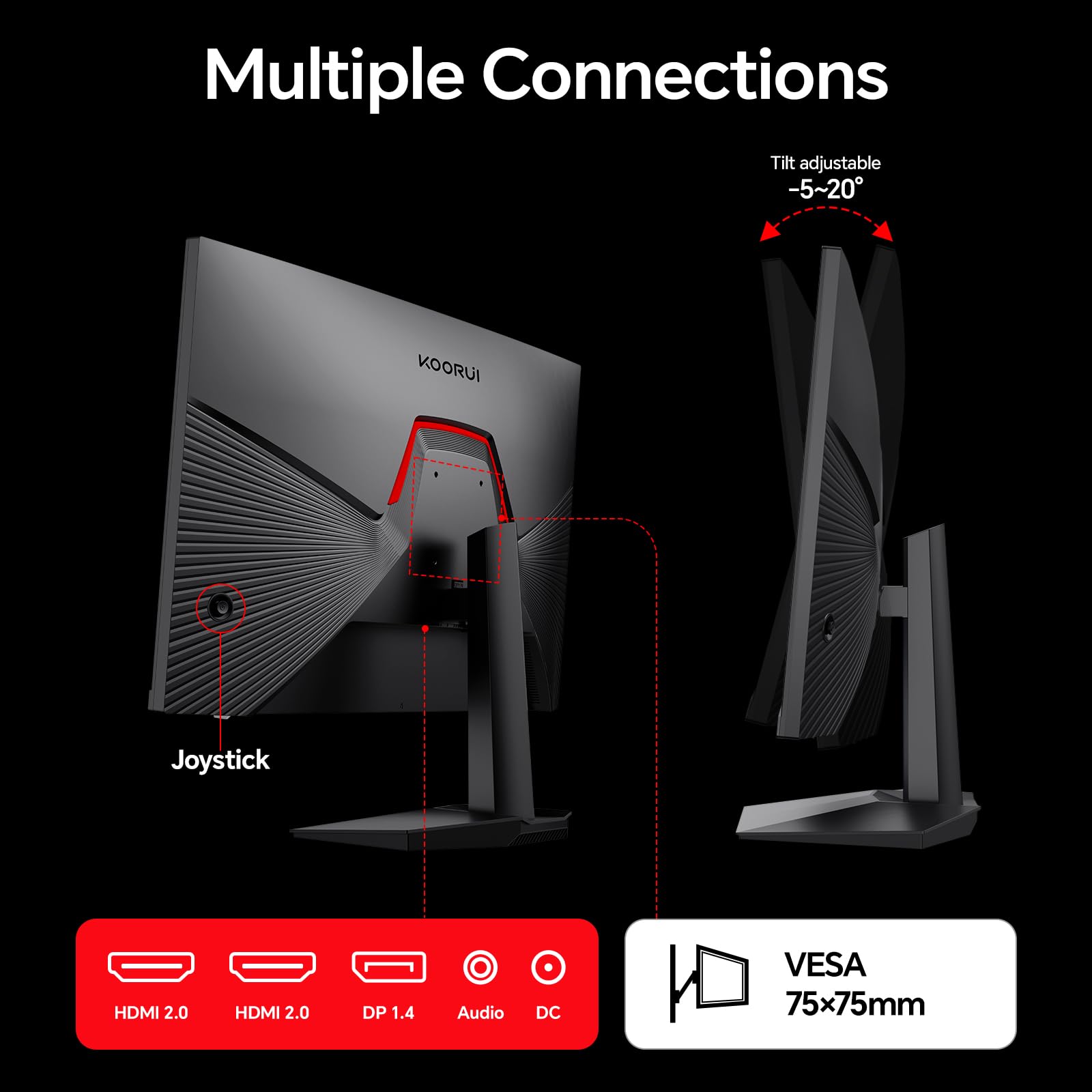 KOORUI 24 Inch Gaming Monitor, QHD 1440p Computer Monitor, 180Hz