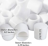 Vista 2 de Puntas de parachoques de puerta de 0.39 pulgadas para tope de puerta de goma de repuesto para protección de puerta y pared, color blanco (20 piezas)