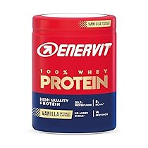 Enervit, 100% Whey Protein, Gusto Vaniglia, Ideale dopo l’Allenamento, Ricco di Vitamina B6, con Proteine dal Siero del Latte, Senza Zuccheri Aggiunti, Senza Glutine, Barattolo da 420 Grammi