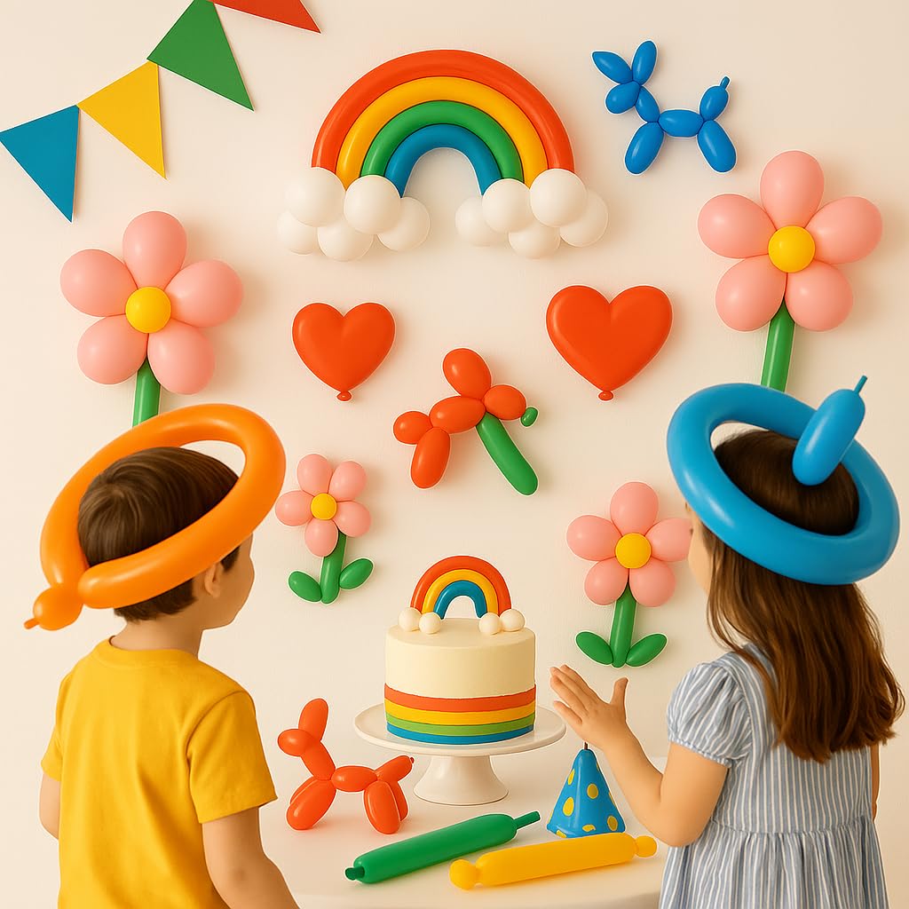 Kit 100 Globos para Modelar Multicolor de Látex, Globos Largos para Animales y Figuras, Globos de Globoflexia Mágica para Fiestas Infantiles, Cumpleaños, Decoración y Manualidades DIY - imagen 5