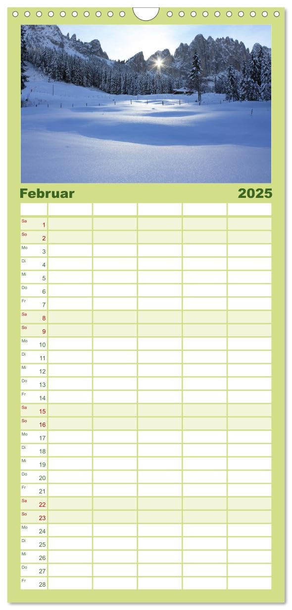 Familienplaner 2025 - Rund um die Gastlosen mit 5 Spalten (Wandkalender, 21 cm x 45 cm), CALVENDO: Faszinierende Augenblicke bei den Gastlosen (CALVENDO Orte)