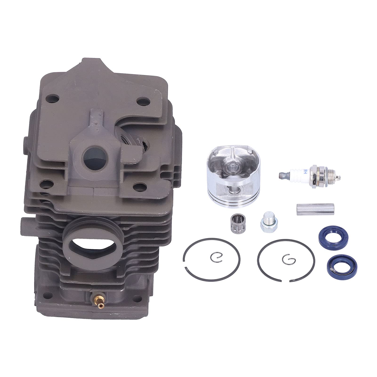 – Cylinder Piston Kit, 46mm Top End Rebuild Set with Spark Plug Replacement Compatible with Stihl MS270 MS280 Chainsaw 1133 020 1203