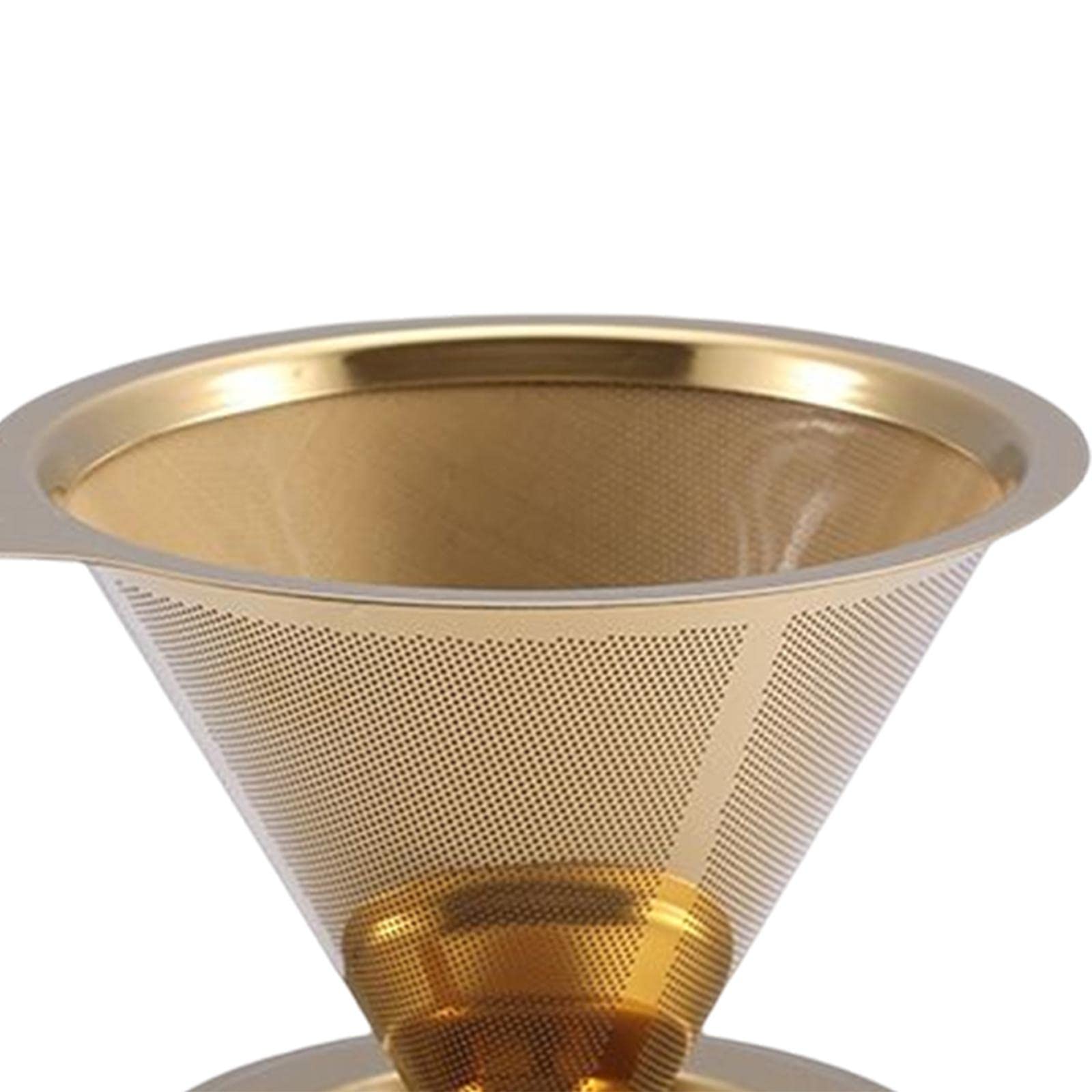 Permanenter Kaffeefilter aus Edelstahl, papierlos, permanent, goldfarben, 145 x 85 mm, 5 Stück