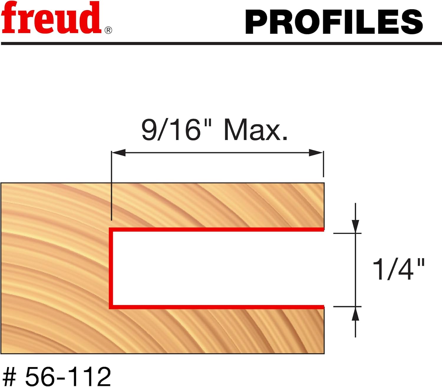 Freud 1/4" Slot Three Wing Slotting Cutter with Tico Hi-Density Carbide for Maximum Performance - Ideal for Routing Slots & Grooves, 2" Diameter, 1/4" Shank, 9/16" Depth, 16,000 RPM - 56-112