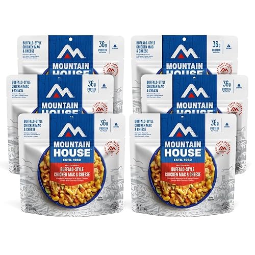 Mountain House Buffalo Style Chicken Mac & Cheese  Alimentos liofilizados para mochileros y campamentos  Paquete de 6
