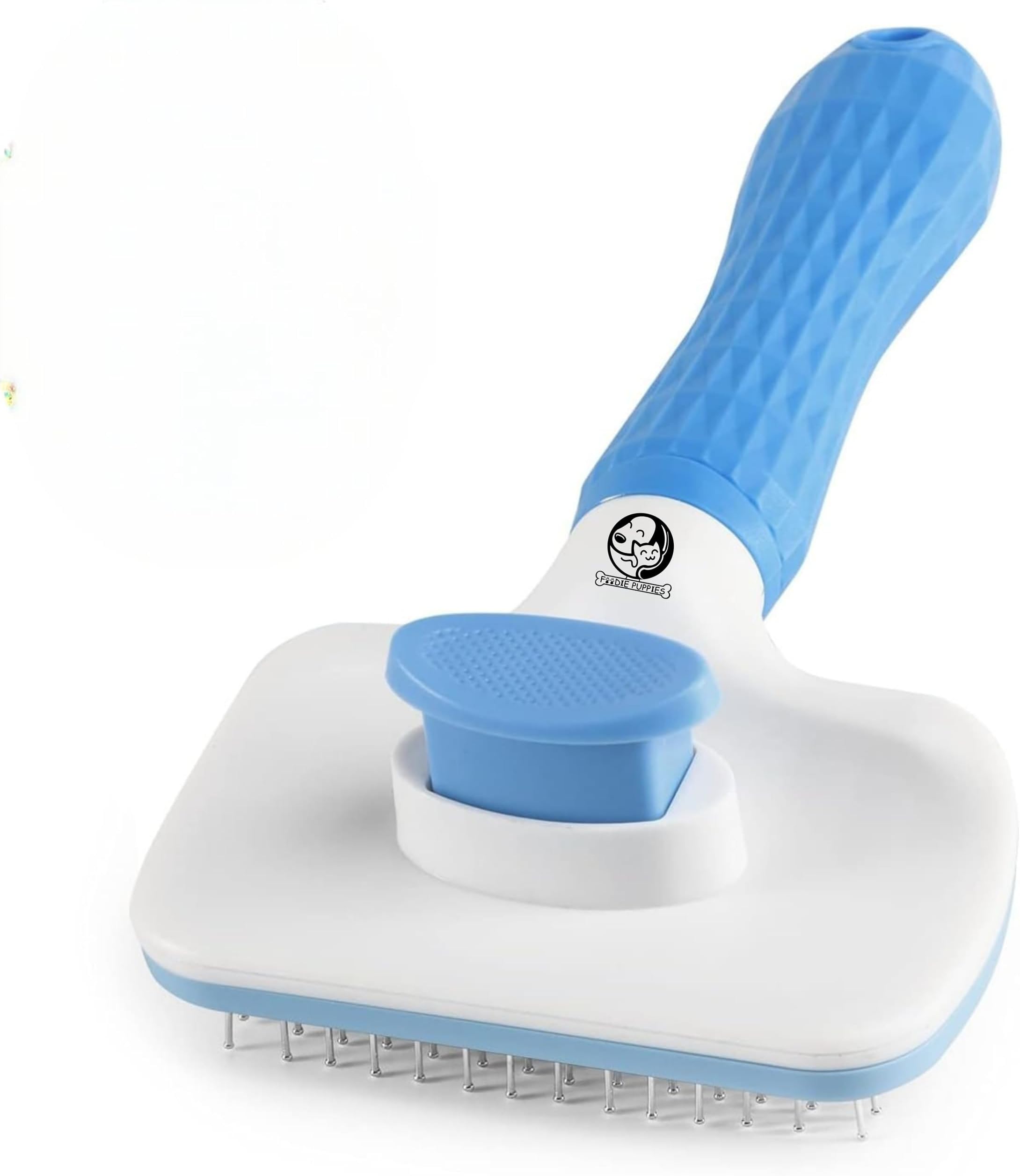 Foodie Puppies Grooming & Cleaning Thin Slicker Brush for Dogs & Cats | Self Clean Brush for Shedding | Gently Removes Loose Undercoat, Mats and Tangled (Rectangular, Medium) (Color May Vary)