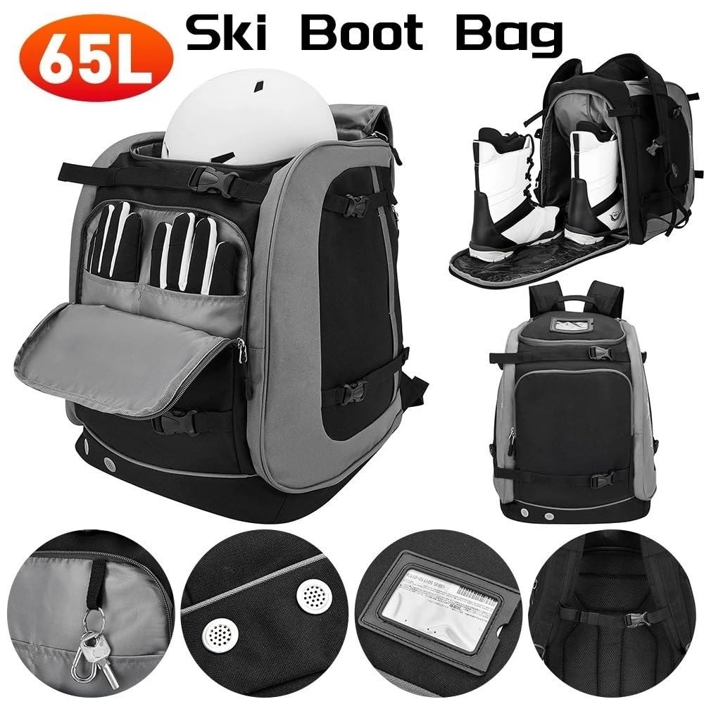 Borsa per scarponi da sci 65 litri, zaino sportivo esterno, tasca per casco Oxford, per riporre gli e indumenti, per escursionismo arrampicata