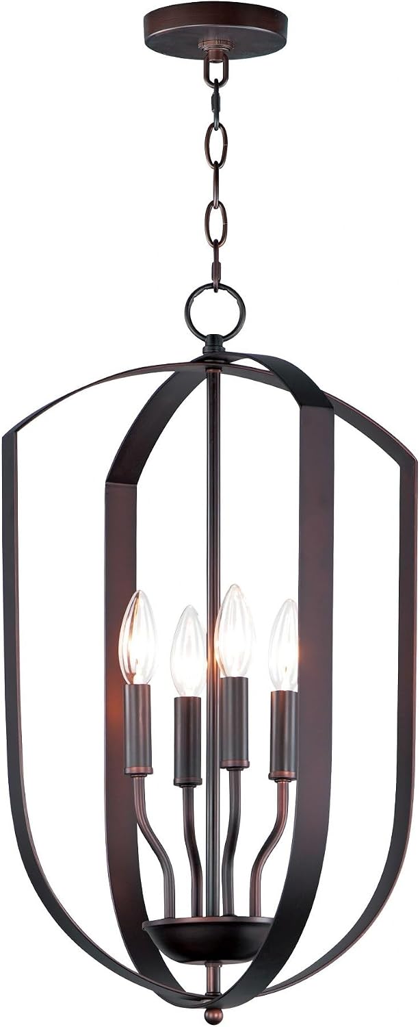 Maxim Lighting Provident 4-Light Chandelier | Oil Rubbed Bronze Finish | Steel Construction | Dining Room Chandelier | 10034OI