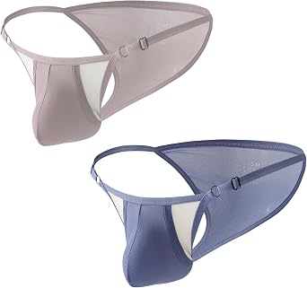 Mens Underwear Sexy Low Rise Briefs Tagless Bulge Pouch Gay Lingerie bugle Silky breathable Soft Moisture Wicking 2-Pack