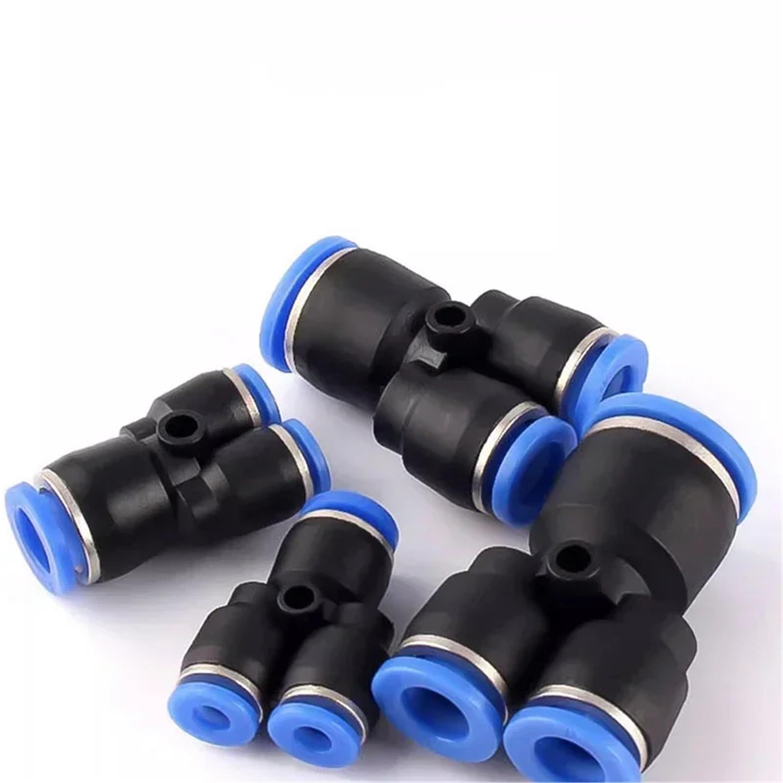 Sportansaugung 50/200 Stück PE-Pneumatikverschraubungen 4/6/8/10/12/14/16 mm T-Stück mit 3-Wege-Kunststoff-Schlauchverbinder(PE-4,200Pcs)