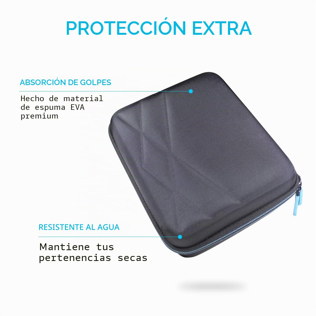 TUDIA Funda rígida vacía de EVA para almacenamiento fácil de transportar compatible con el mini proyector TopVision 2400Lux, funda portátil para mini proyectores y accesorios