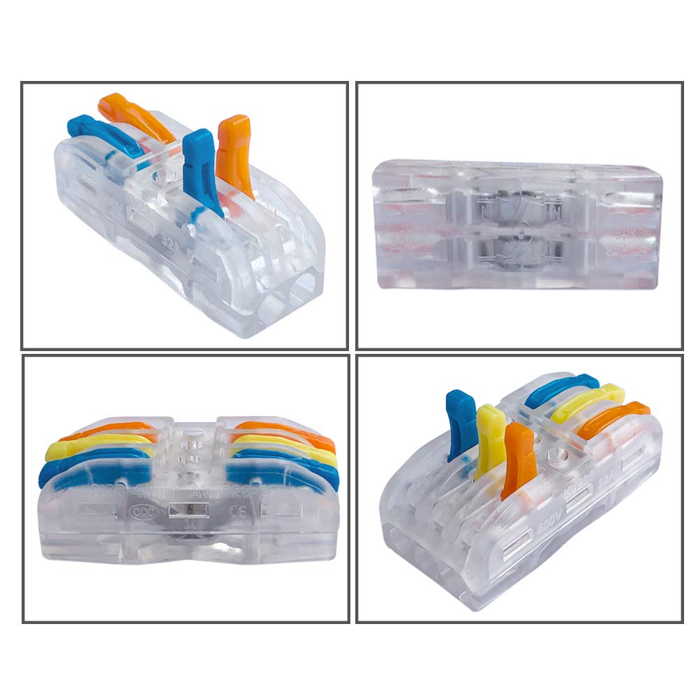 30Pcs Premium Levier-Ecrou Fil Connecteur Kit, Bilatéral