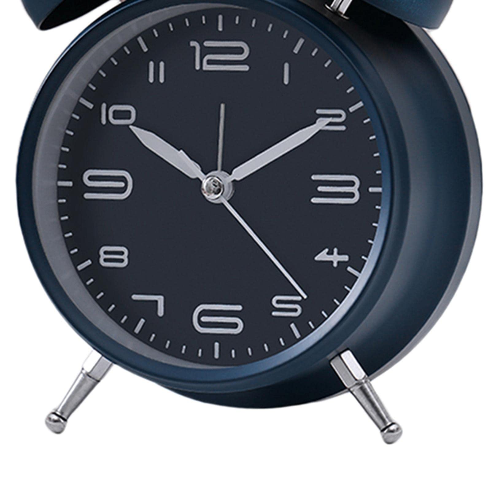 Reloj Despertador Clásico de Doble Campana, Reloj de Regalo, Movimiento Silencioso, Esfera Luminosa, Superficie de, Función de Luz Nocturna, Azul Oscuro, Individual
