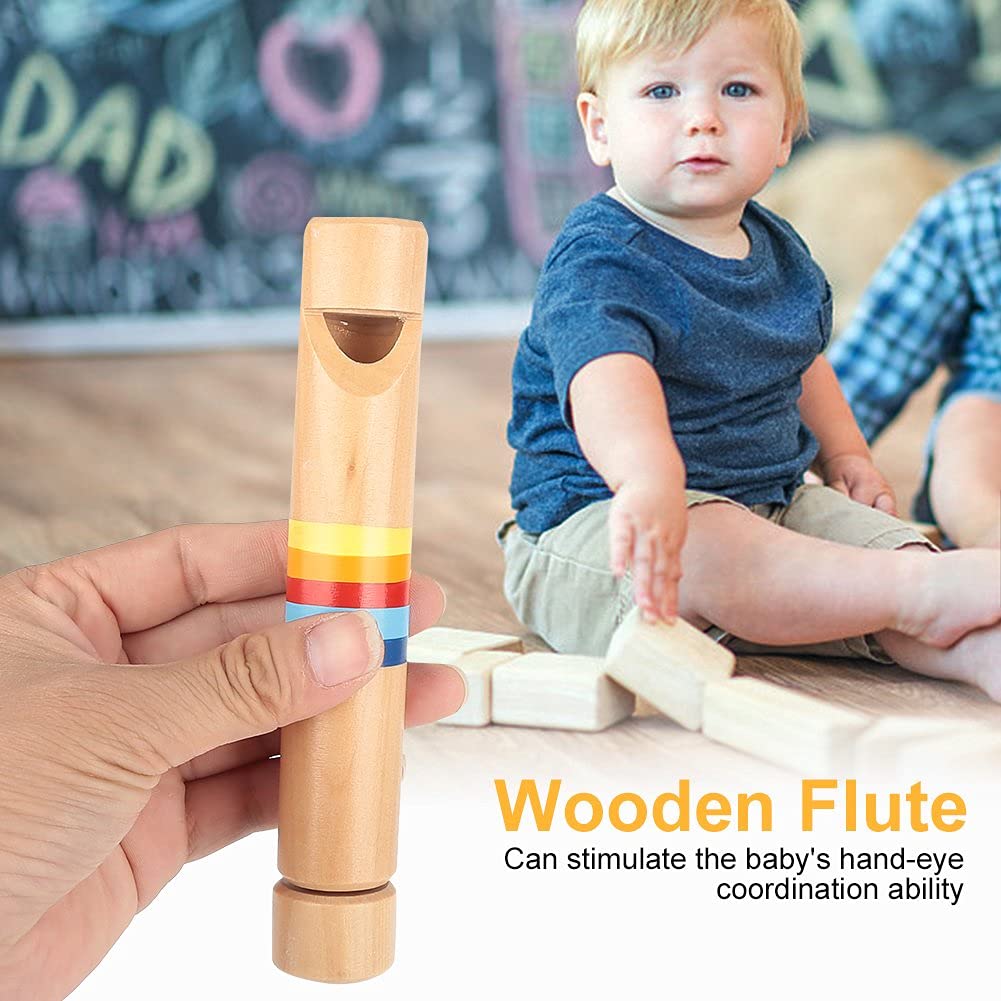 RiToEasysports Fipple de Madera Piccolo, Instrumento Educativo de Flauta de Madera para niños, Regalo de Juguete