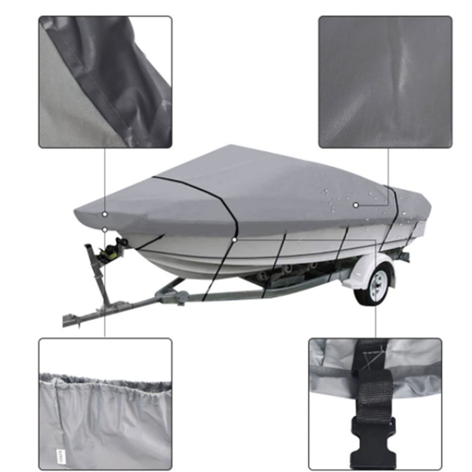 Copertura della Barca，Coperture Barche，Telo Copribarca - Copertura per yacht，Copertura Protettiva per Barche in Tessuto Oxford 210D Impermeabile Resistente ai Raggi UV,Multicolore e varie dimensioni