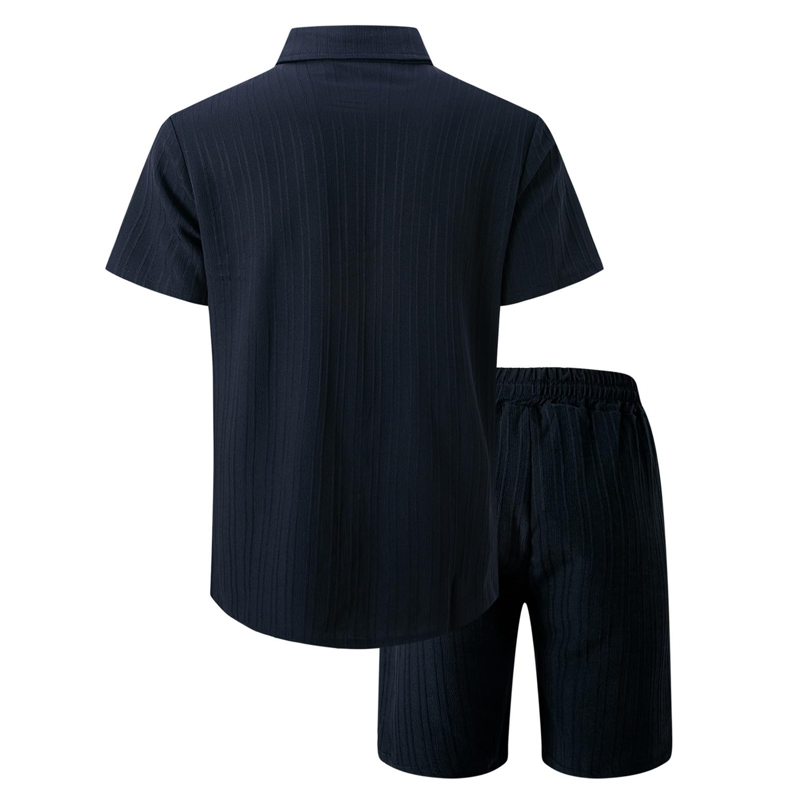 Sommer Outfit Herren Kurze Hosen und Hawaii Hemd Baggy Freizeitanzug Kurzarm Freizeithemd und Shorts 2 Teiler Leinenhose Strandhemd für Männer Casual Sommer Anzug Herren Zweiteiliges Set