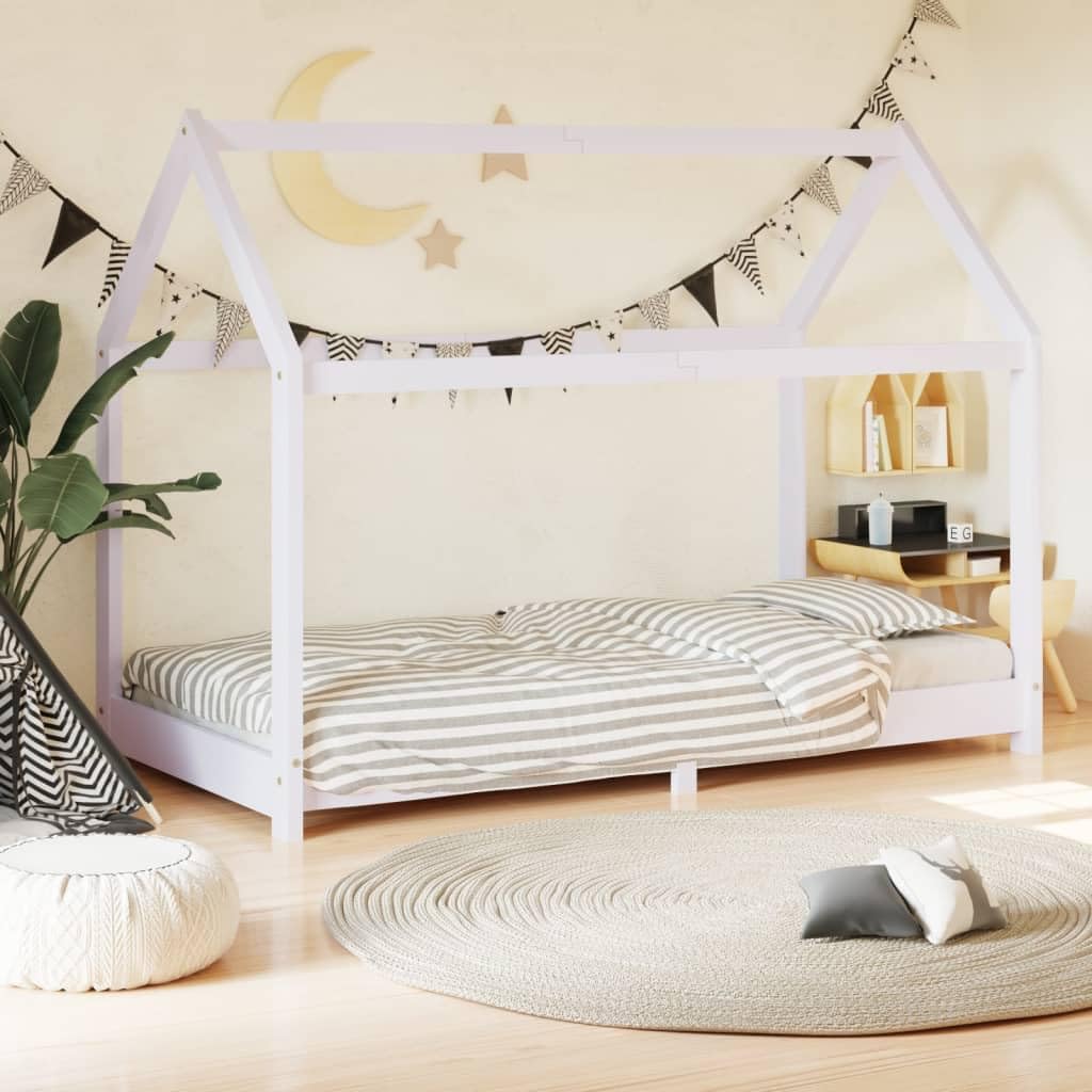 SKM Estructura de Cama Infantil Madera Maciza Pino 70x140 cm,Mobiliario,Mobiliario para bebés y niños pequeños,Cunas y Camas para niños,283349