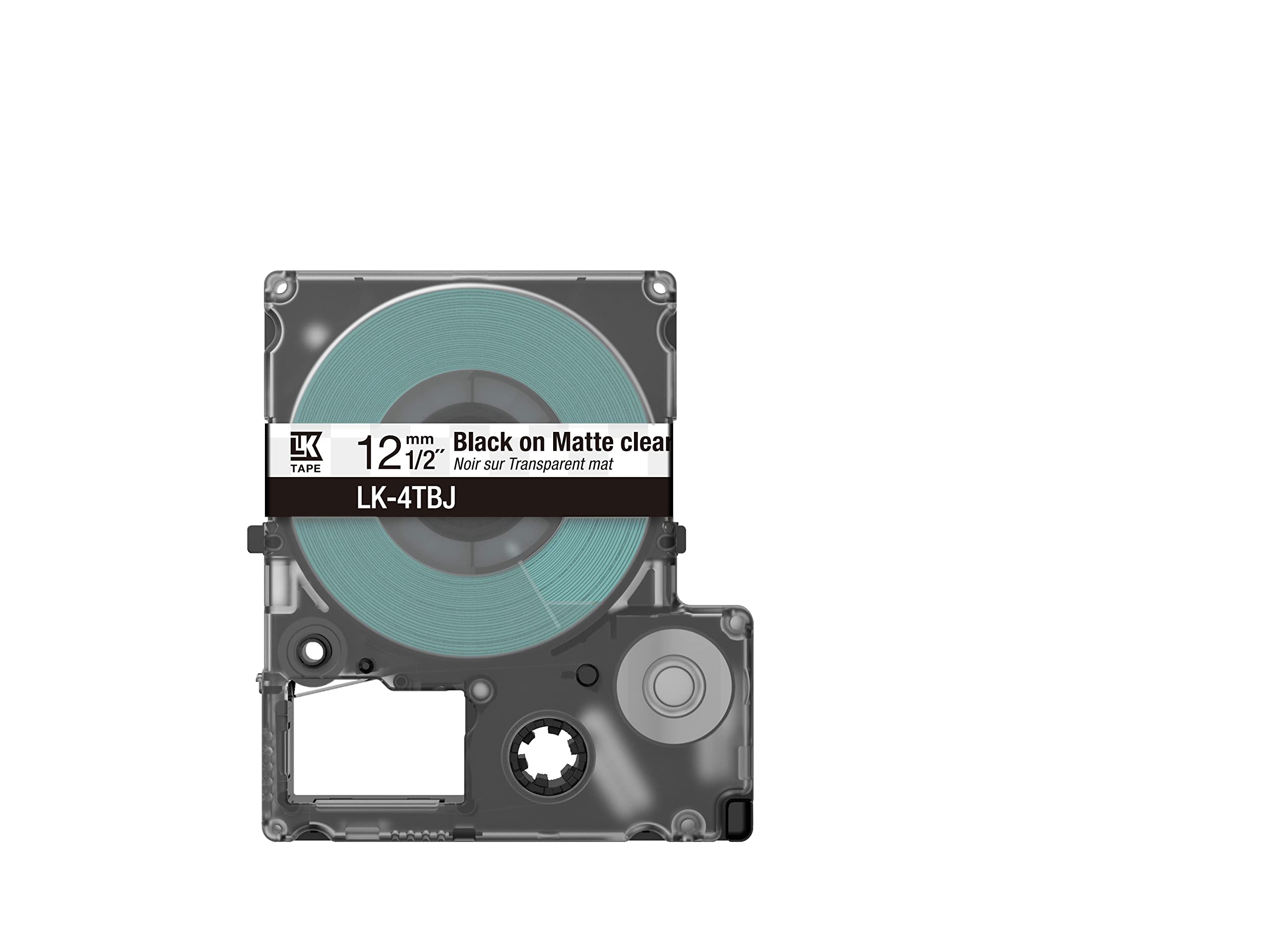 Matte Clear/Black 12mm LK-4TBJ, Matte Transparent/Black, 12 mm - Image 2