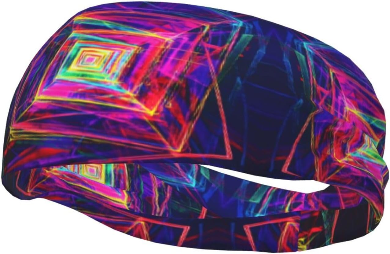 Unisex Sports Headband, Neon Line Basketball Elastic Headband, Exercise Running Cycling Yoga Fitness Sweat Band,