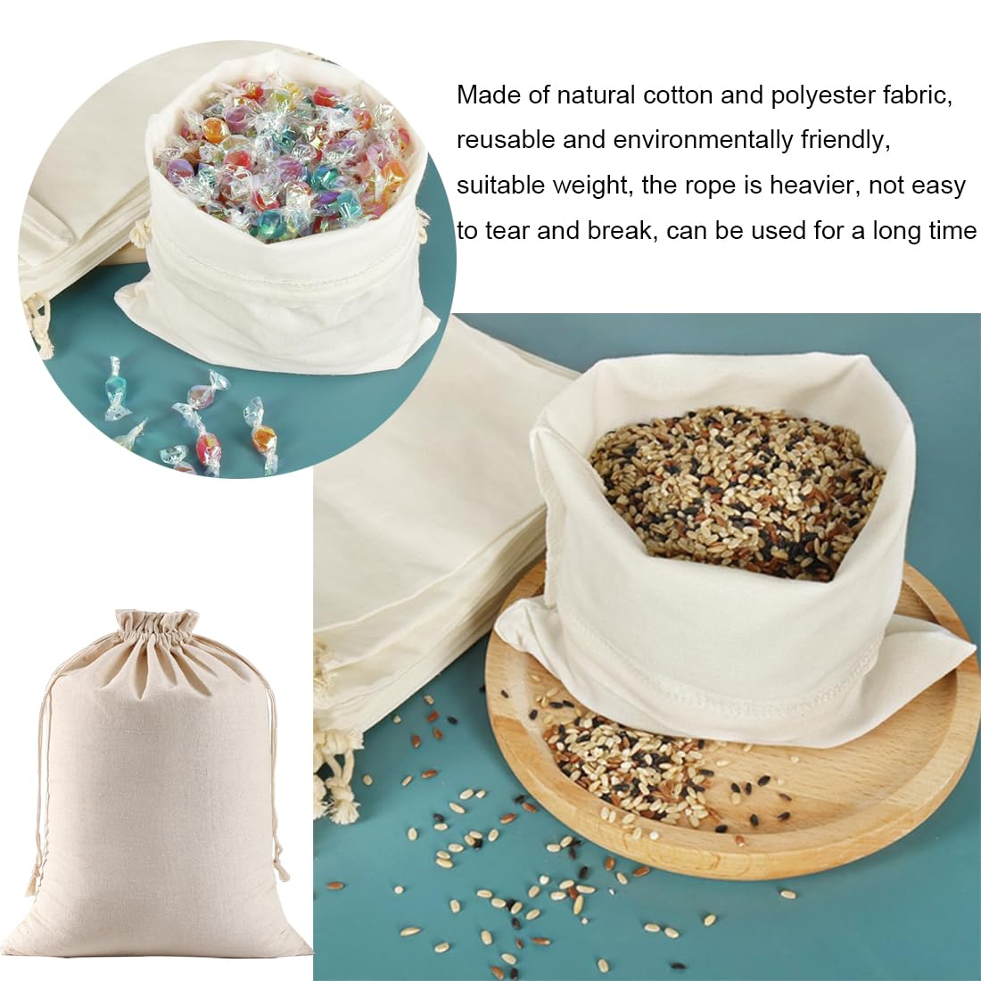 Sacchetti Per Pane In Lino - Set Di 3, 40x30 Cm, Ecologici E Riutilizzabili - Foto 10