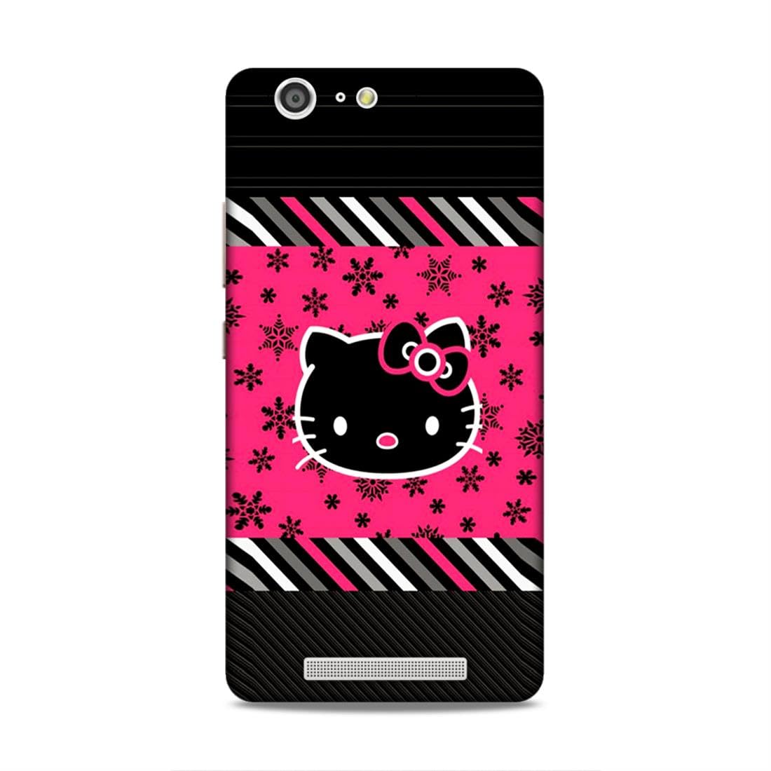 Jellybird Mobile Back Cover Compatible for Gionee Marathon M5 (Kitty in Black Theme Printed) Shockproof | Lightweight | Slim-fit