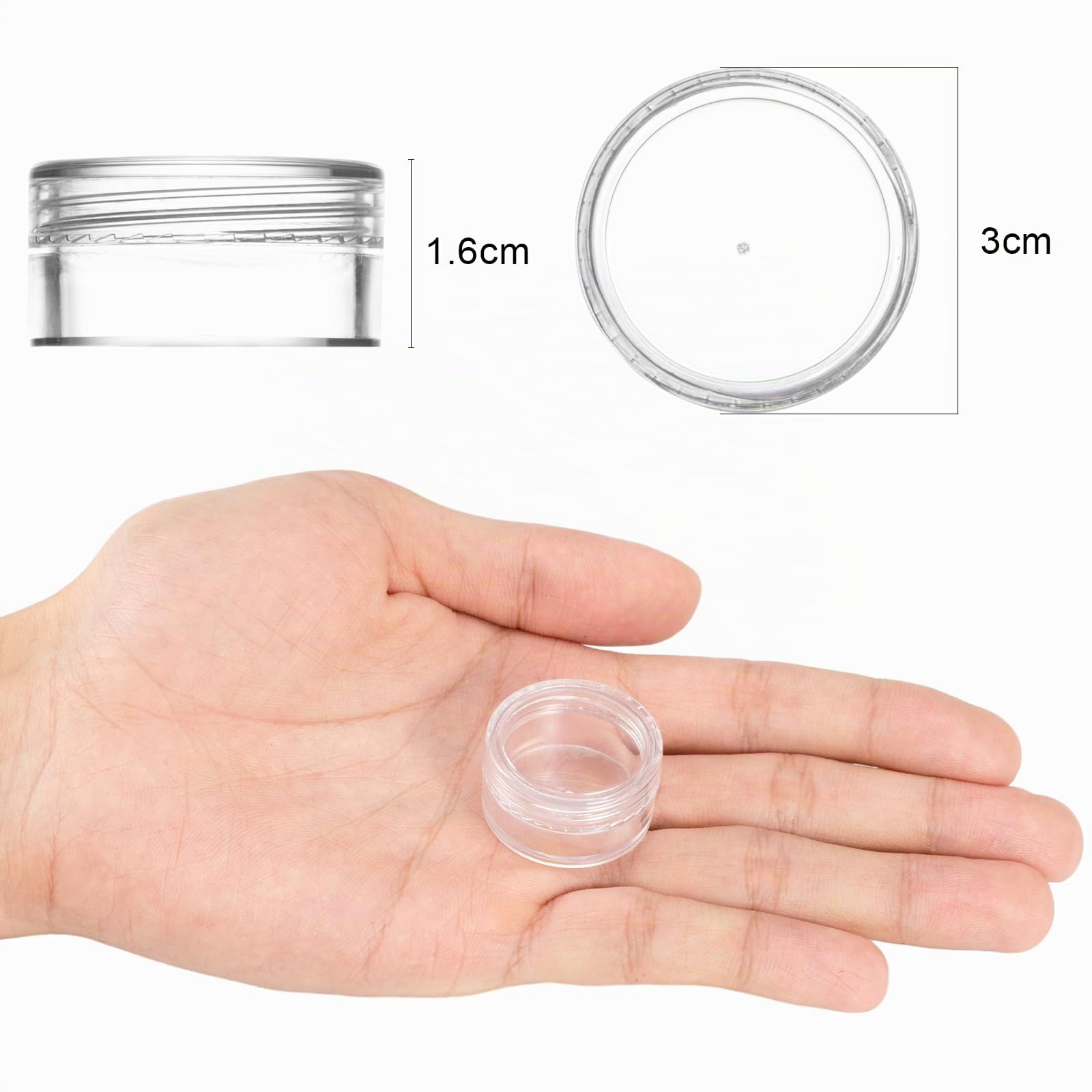 5ml Barattolini plastica piccoli con tappo, 42 pezzi Vasetti mini con etichette e spatola, mini contenitori trasparenti per creme da viaggio campioni cosmetici, crema per labbra, nail art