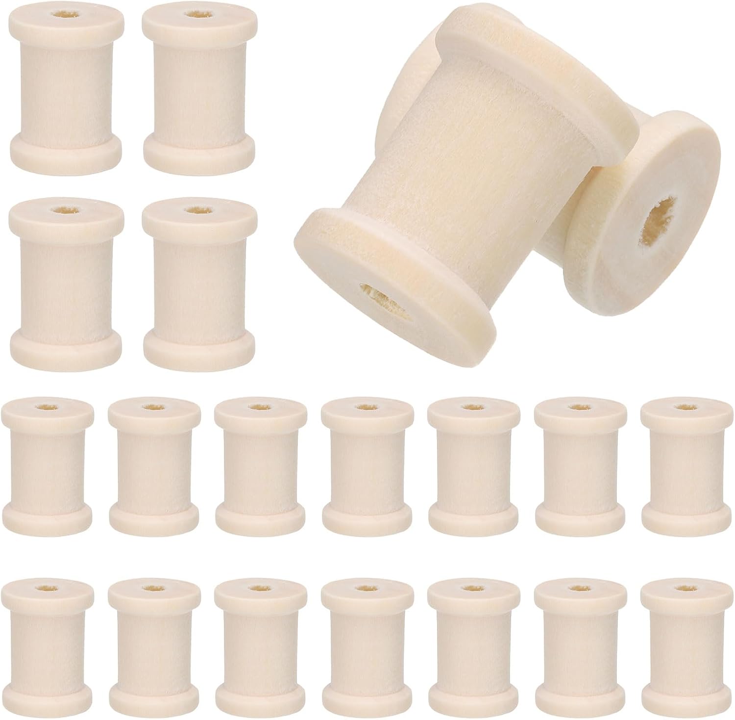 Amazon.com: uxcell 20Pcs Wooden Spools, 0.8 x 1 Inches Natural Wood ...