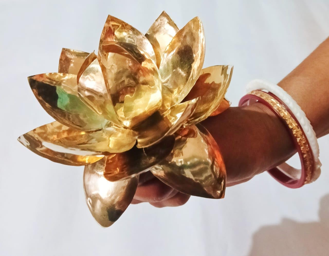 Pure Brass Antique Lotus (Padma) for Puja | Handmade Kamal Flower for Lakshmi & Saraswati Worship | Mandir & Temple Decoration Item-image-33