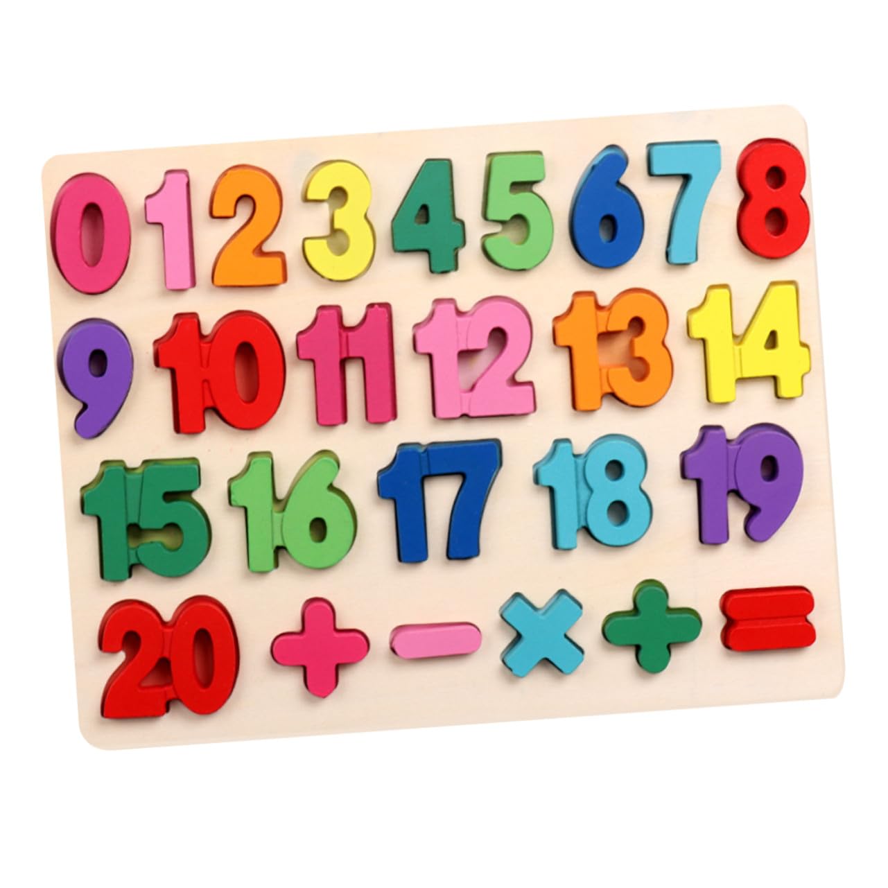 iplusmile Puzzle Educativo in Legno per Alfabetico e Numerico Colorato con Simboli Matematici Gioco Didattico per Sviluppo e Coordinazione Mano-occhio