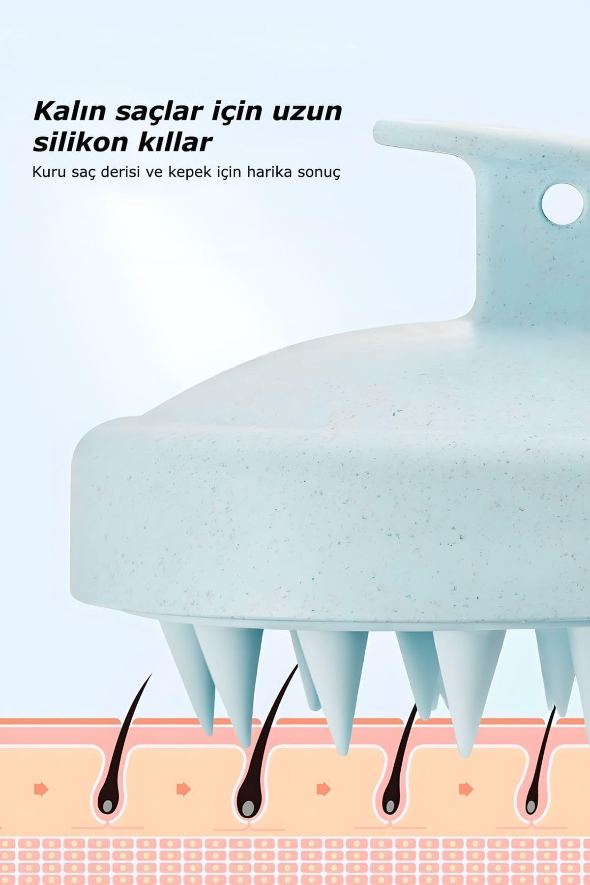Elsa Professional Silikon Saç Yıkama ve Saç Derisi Masaj Tarağı