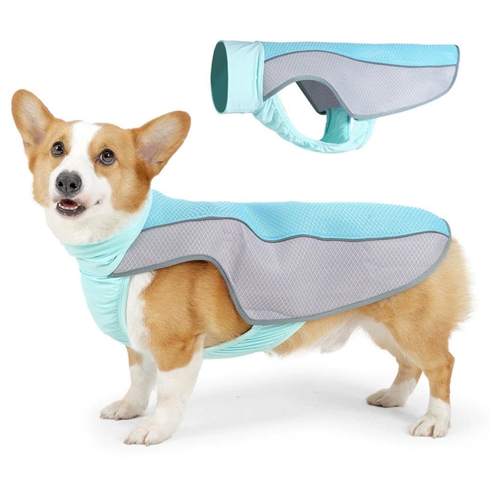 Dog Cooling Vest, Summer Cooler Jacket,4 Sizes Pet Cooling Vest with Mesh and D Ring, Dog Reflective Stripe Cooler Jacket for Beach, Hiking, Walking
