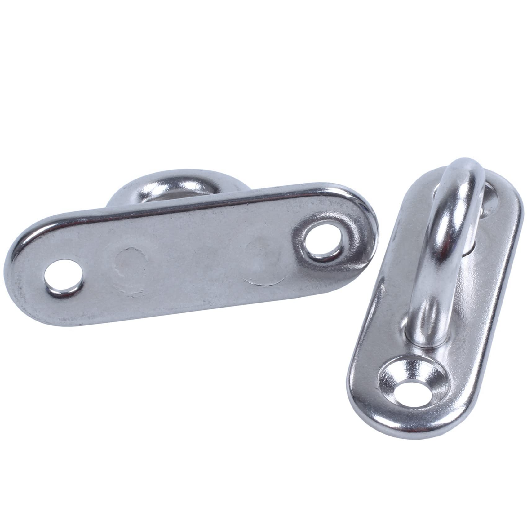 Bloepum 40pcs 5mm 304 Stainless Steel Oblong Pad Eye Plate Staple Ring Hook