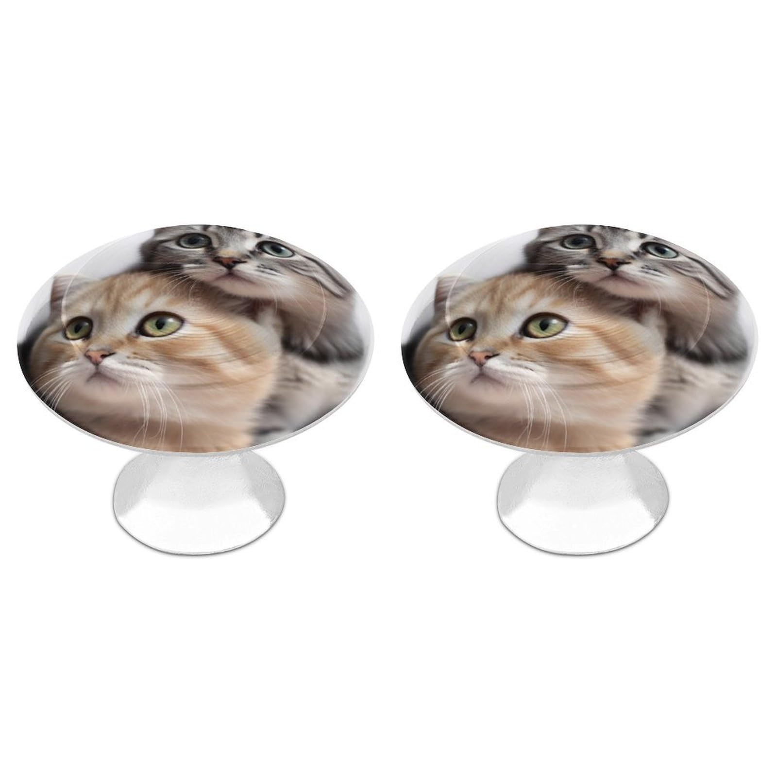FekiLoot Cats Cabinet Knobs for Kitchen Ornament, Round Zinc Decorative Drawer Pulls for Cabinets Trendy, Dresser Drawers Pulls Bathroom Dresser Knob with Screw